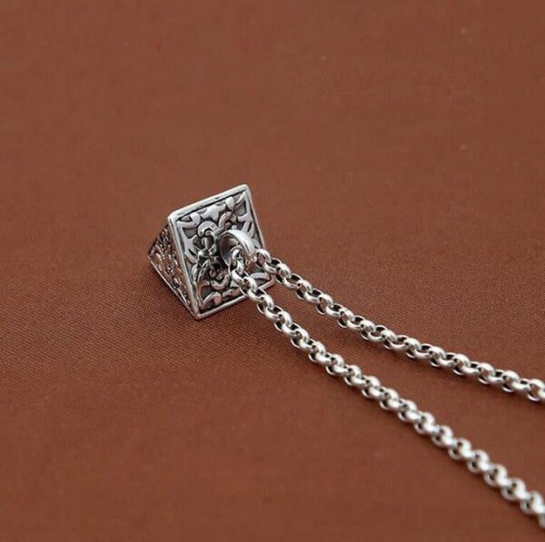 4 Legendary Animals Sterling Silver Pyramid Pendant - Image 8