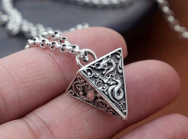 4 Legendary Animals Sterling Silver Pyramid Pendant - Image 9