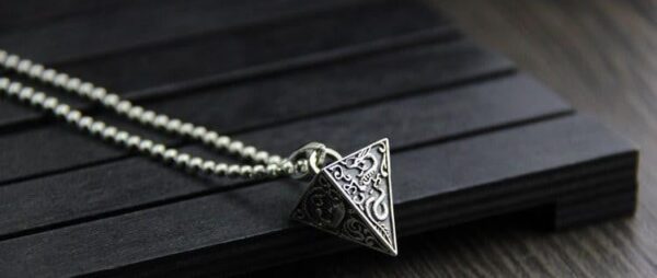 4 Legendary Animals Sterling Silver Pyramid Pendant - Image 3