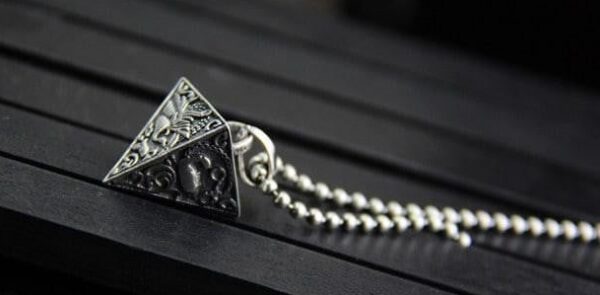 4 Legendary Animals Sterling Silver Pyramid Pendant - Image 4