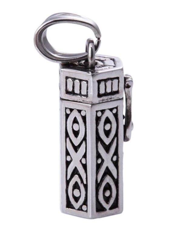 Antique Silver Ethnic Prayer Box Pendant Necklace - Image 2