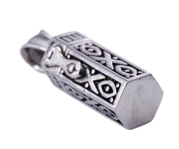 Antique Silver Ethnic Prayer Box Pendant Necklace - Image 4