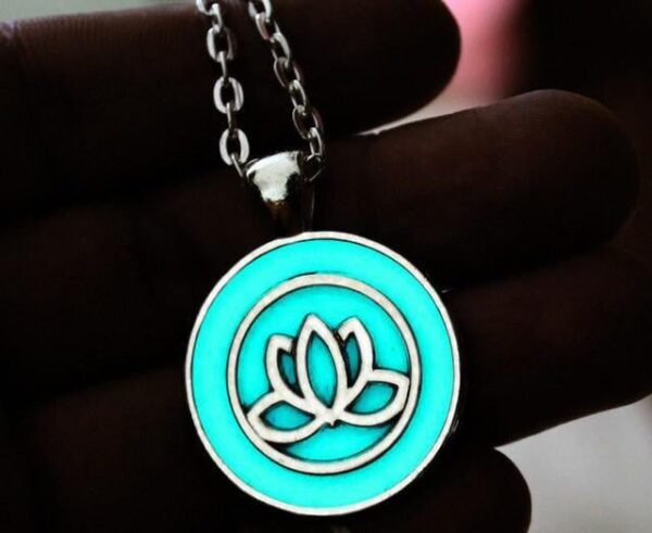 Beautiful Glowing Lotus Pendant Necklace