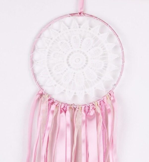 Beautiful Pink Lace Ribbon Dream Catcher - Image 3
