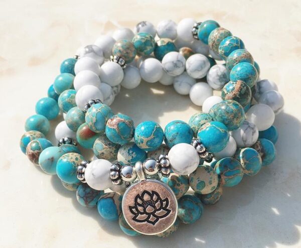 Calming Howlite 108 Mala Wrap Bracelet