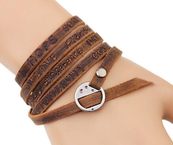 Inspirational Multi-layer Genuine Leather Bracelet