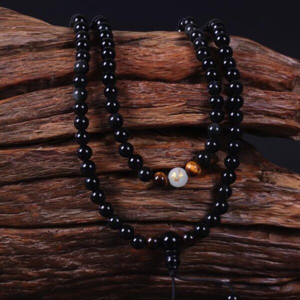 Luminous Dragon Rainbow Obsidian Mala