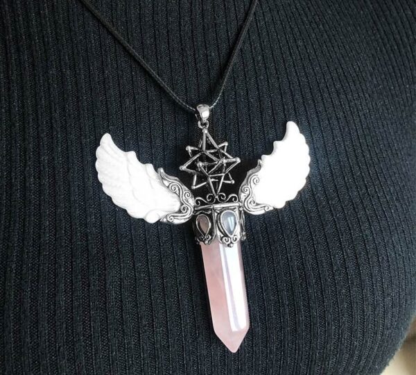 Merkaba Angel Wings Crystal Pendant