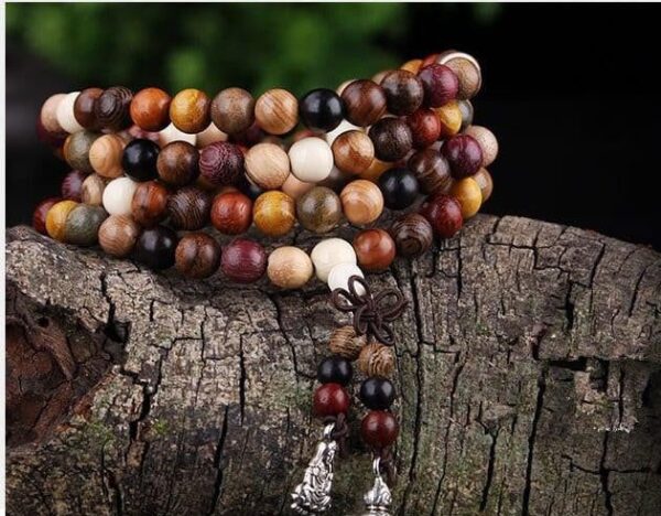 Mixed Natural Sandalwood 108 Bead Mala - Image 2