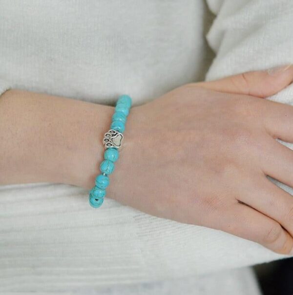 Natural White Turquoise Chakra Bracelet for Pet Lovers - Image 8