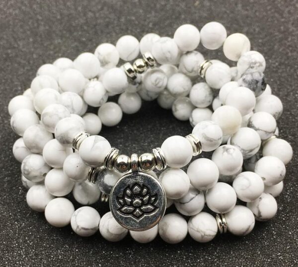 Soothing Howlite 108 Mala Wrap Bracelet