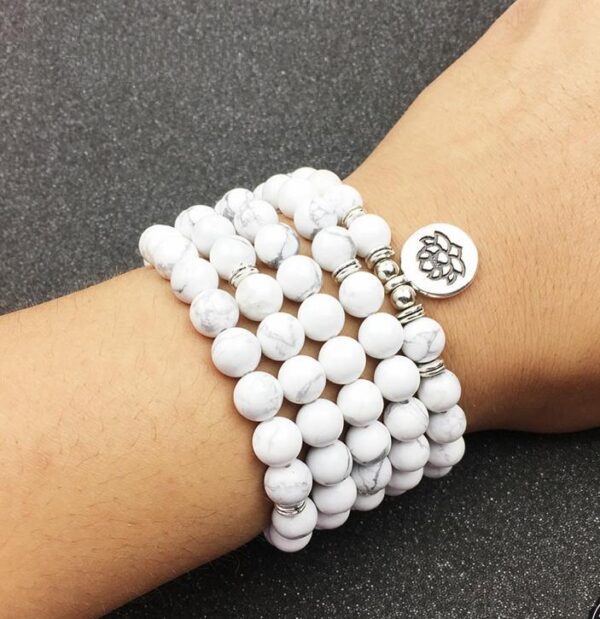 Soothing Howlite 108 Mala Wrap Bracelet - Image 5