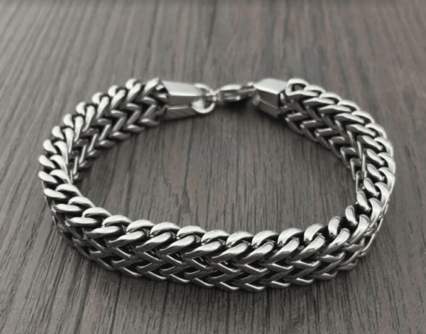 Stainless Steel Double Side Snake Chain Bracelet - Image 4