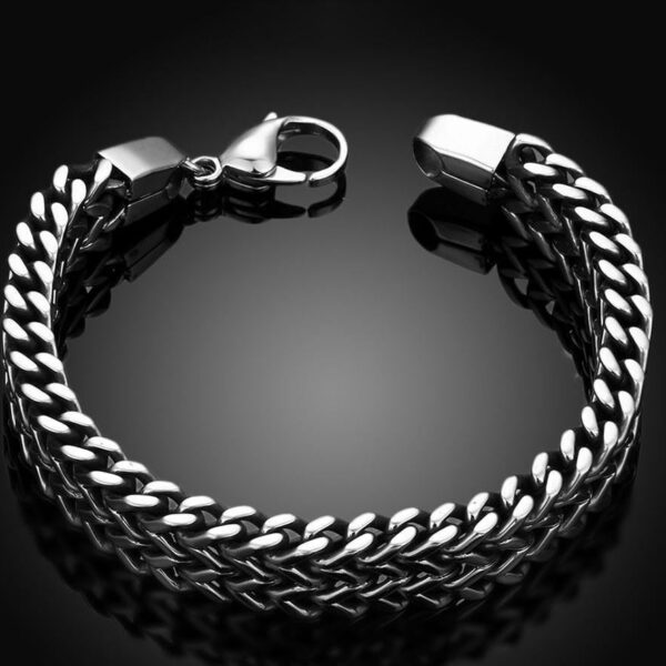 Stainless Steel Double Side Snake Chain Bracelet - Image 2