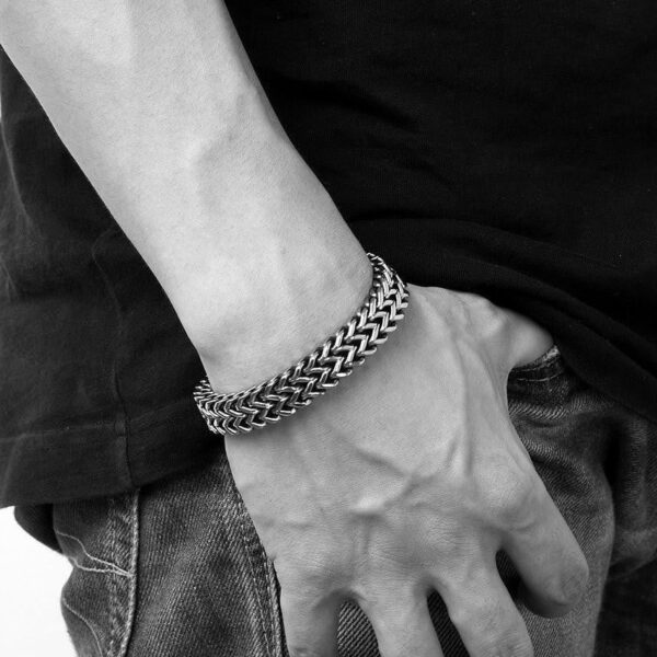 Stainless Steel Double Side Snake Chain Bracelet - Image 3