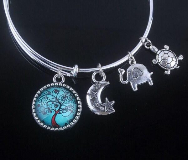 Stunning Tree of Life Adjustable Charms Bangles Bracelet - Image 9