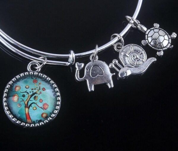 Stunning Tree of Life Adjustable Charms Bangles Bracelet - Image 3