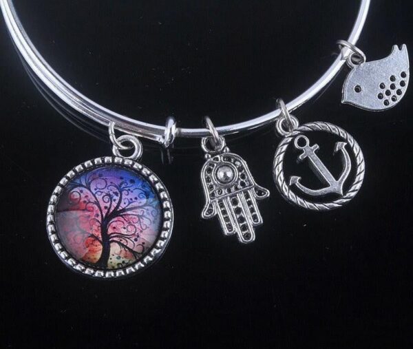 Stunning Tree of Life Adjustable Charms Bangles Bracelet - Image 14