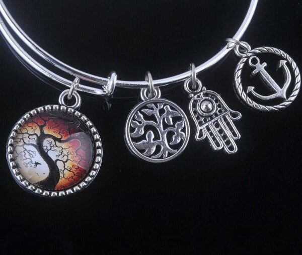 Stunning Tree of Life Adjustable Charms Bangles Bracelet - Image 13