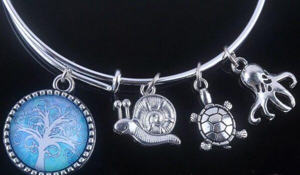 Stunning Tree of Life Adjustable Charms Bangles Bracelet - Image 12
