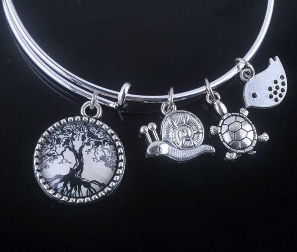 Stunning Tree of Life Adjustable Charms Bangles Bracelet - Image 15