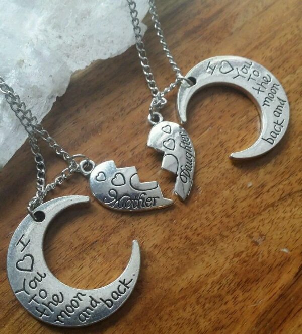Crescent Moon Pendant Necklace Set - Image 3