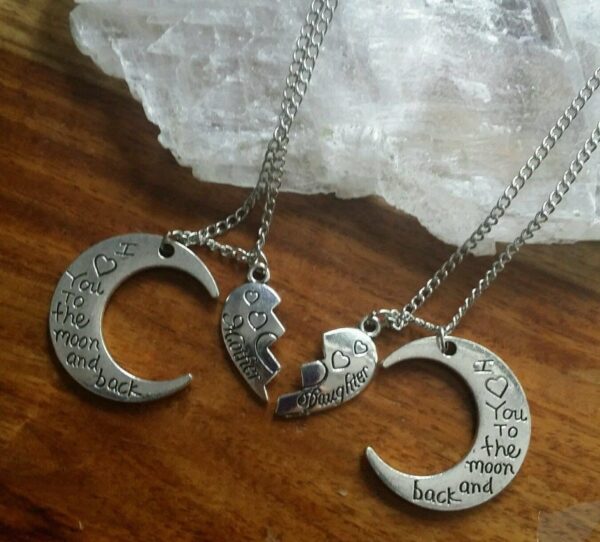 Crescent Moon Pendant Necklace Set - Image 4